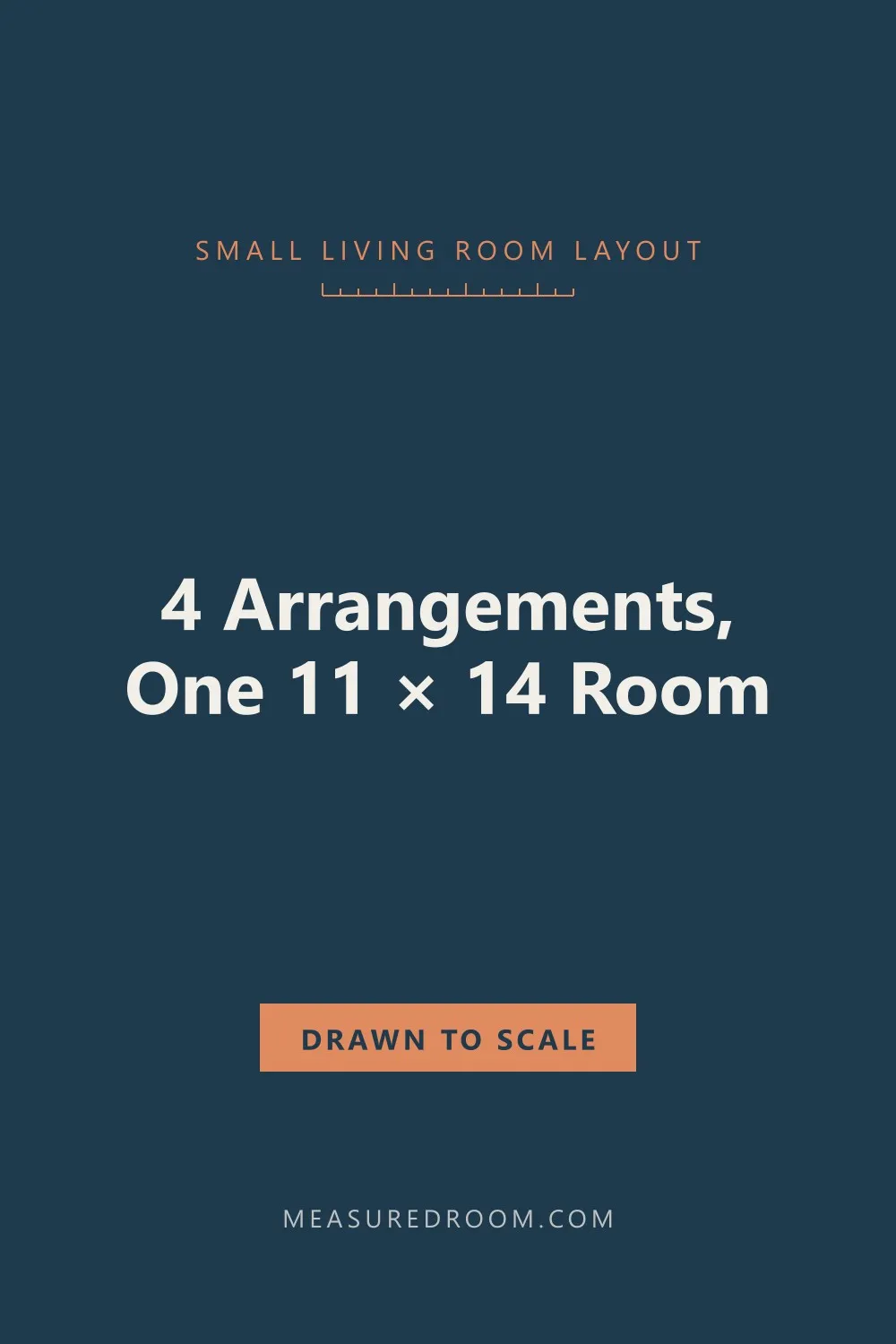 Small living room layout: 4 furniture arrangements drawn to scale