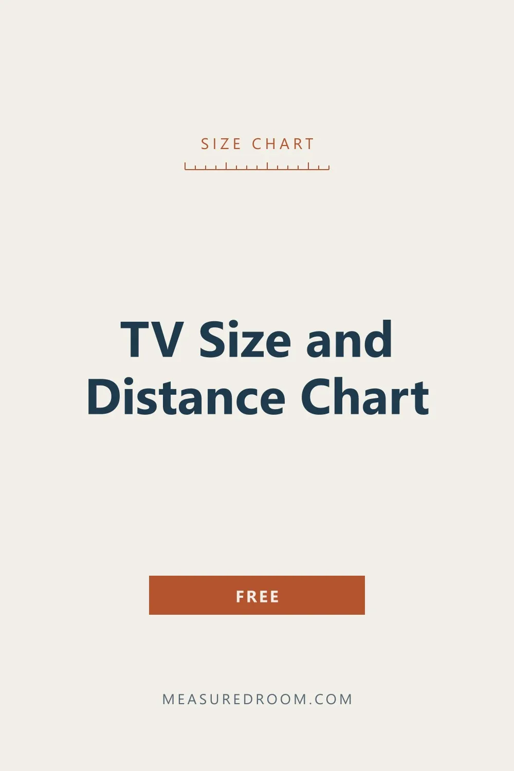 The TV size and distance chart.